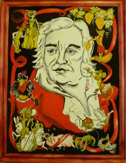 1. Портрет Крылова И.А. холст, масло 50х60 И.А.Крылов родился в 1769 года в Москве, в семье бедного армейского офицера. В 1809 году начинается настоящий       
творческий взлёт Крылова. Первое издание его басен, состоящее из 23 произведений   пользуется огромной популярностью. Из-под пера Крылова вышло больше 200 басен. Его басни очень народны и общепонятны.  При жизни автора разошлось почти 80 тысяч экземпляров изданных сборников басен. На то время – небывалое явление! Его популярность можно сравнить с прижизненной популярностью Пушкина и Гоголя.