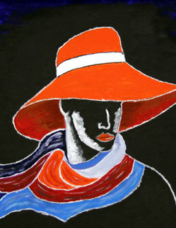 Девушка в красной шляпе.

размер: 40х50

основа: картон грунтованный

метод: масло